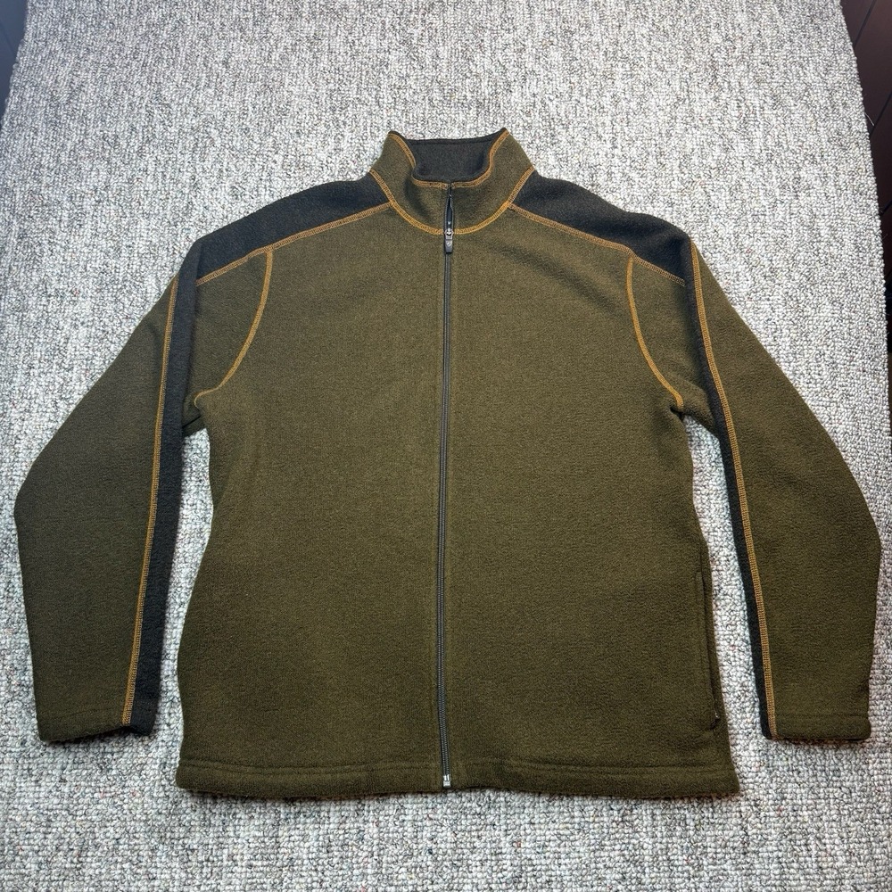 Kuhl Alfpaca Fleece Jacket Mens Large Green Full Zip Outdoor Hiking Gorpcore
